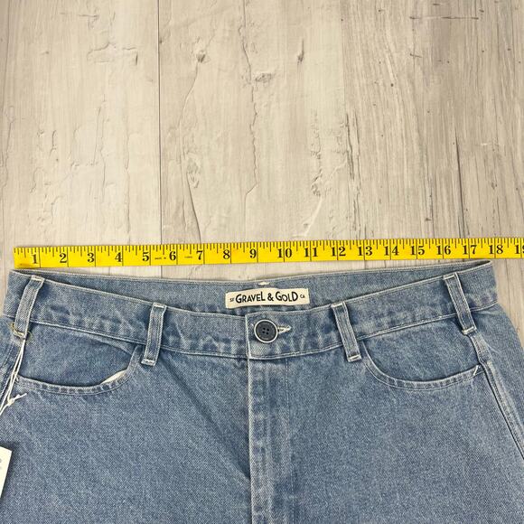 Gravel & Gold Placer Super High-Rise Wide Leg Cotton Blue Plus Size Denim Jeans - Picture 8 of 10